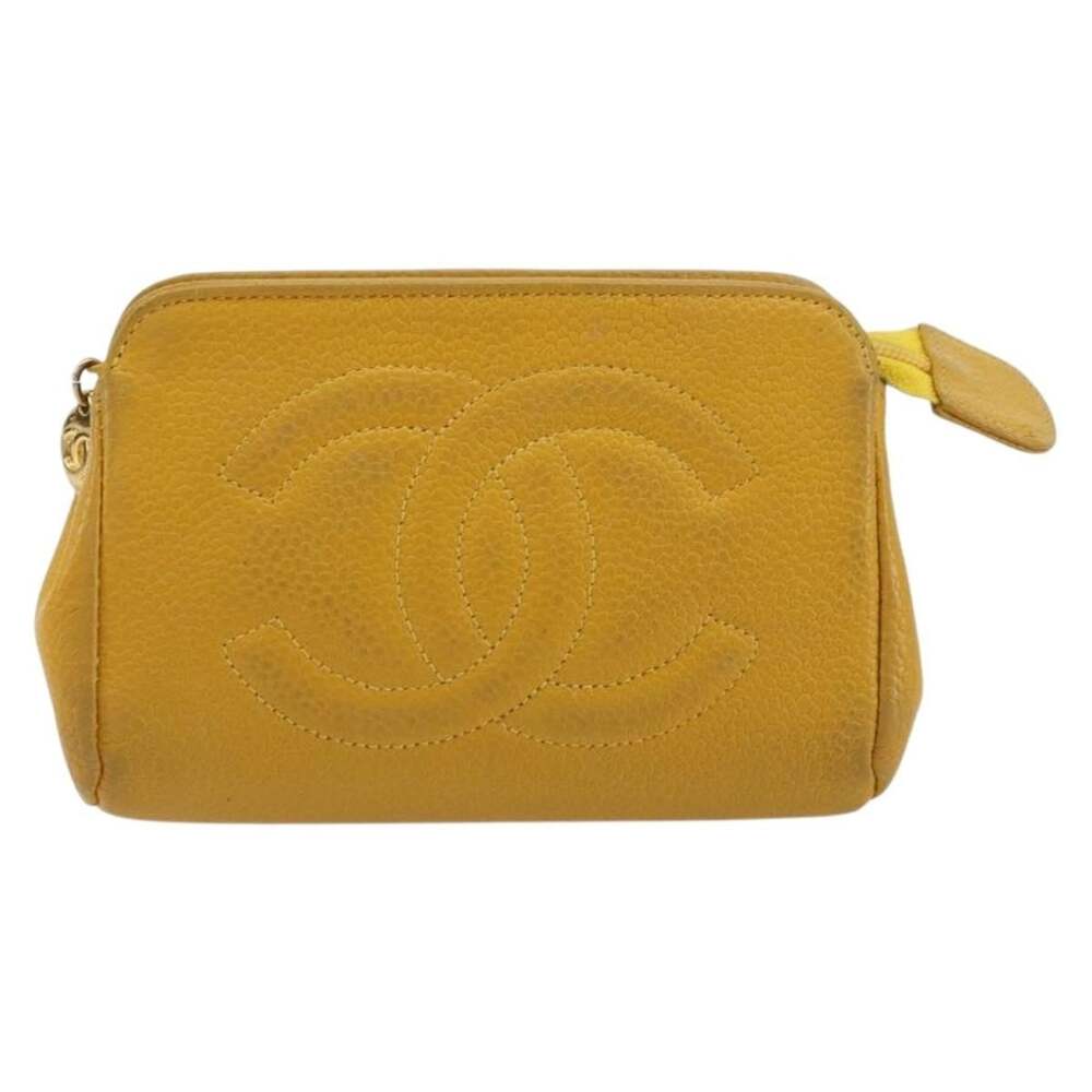 Chanel Pouch Caviar Yellow Gold